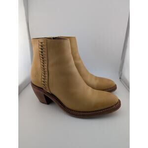 Frye Women's 6.5 Rosalia Feather Boots Marigold Booties Tan Leather Almond Toe